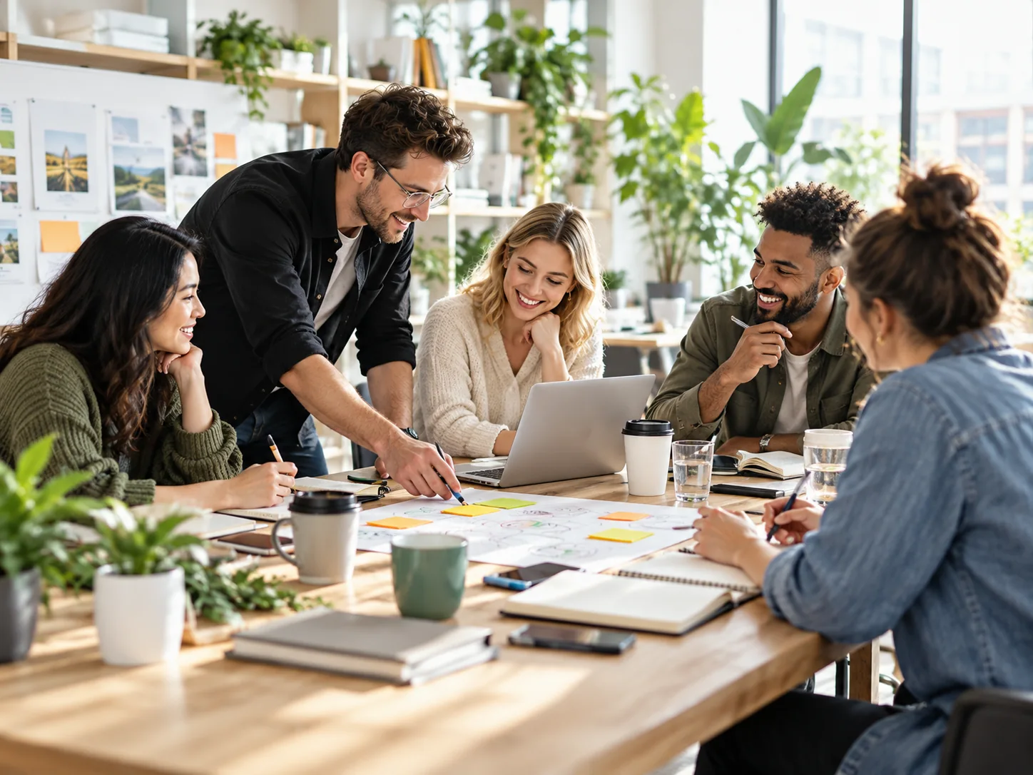 Professionals collaborating on software design and strategy